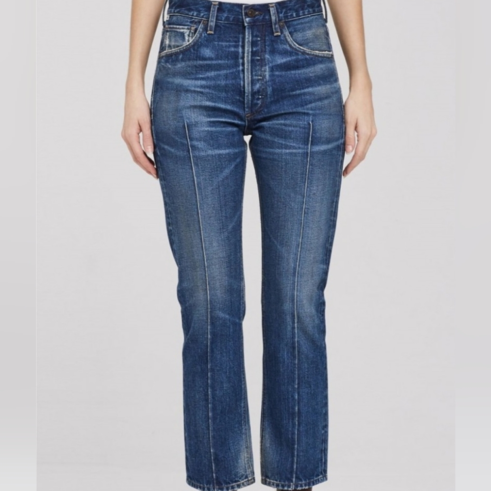 Citizens of Humanity GIA HIGH RISE ANKLE STRAIGHT LEG IN RESTLESS Size 27 Button - Picture 16 of 16